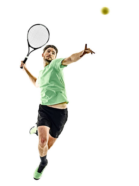 tennis player man isolated stock photo