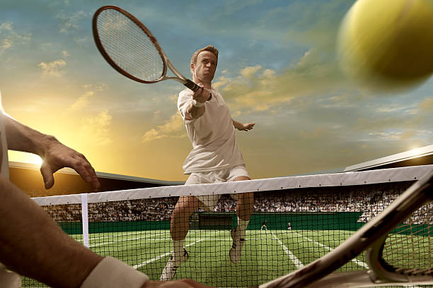 tennis players - wimbledon tennis stok fotoğraflar ve resimler