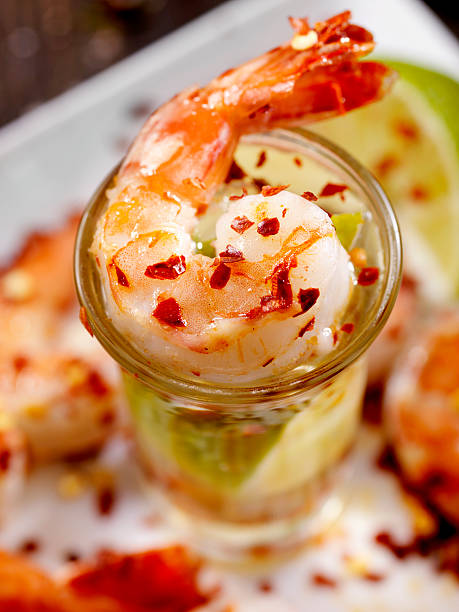 Tequila and Lime Shrimp stock photo