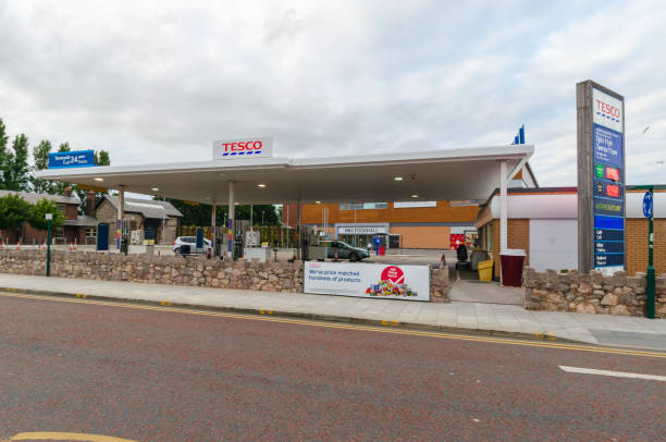 Tesco petrol station stock photo