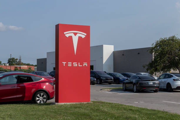Tesla electric vehicles EV Car and SUV dealership. Tesla products include electric cars, battery energy storage and solar panels. Indianapolis - Circa July 2021: Tesla electric vehicles EV Car and SUV dealership. Tesla products include electric cars, battery energy storage and solar panels. tesla motors stock pictures, royalty-free photos & images