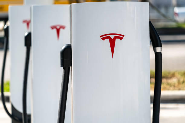 Tesla Supercharger Network stock photo