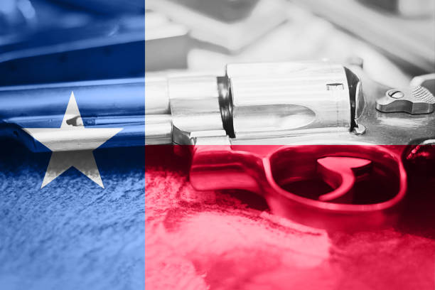 texas bayrak (abd devleti) silah kontrolü abd. amerika birleşik devletleri gun kanunları. - texas shooting stok fotoğraflar ve resimler