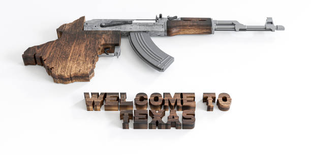 Texas riffle Texas riffle isolated on wooden floor 3d illustration texas school shooting stock pictures, royalty-free photos & images