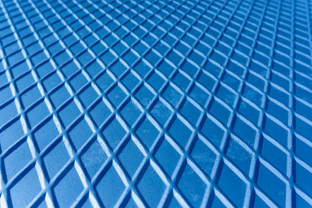 texture of blue steel grid - lack of iron bildbanksfoton och bilder