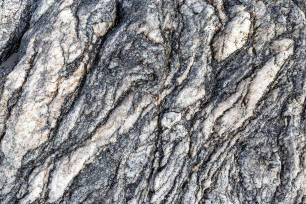 Textured rock on a beach in the Western Isles stock photo