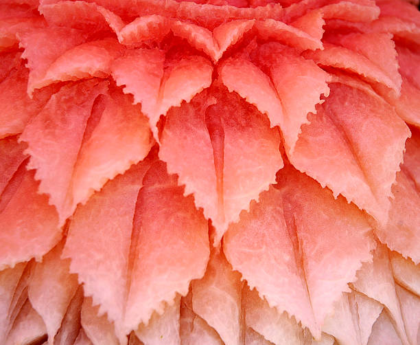 Thai Carving on Watermelon stock photo
