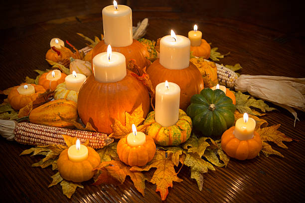 Thanksgiving Centerpiece A beautiful Thanksgiving centerpiece. centerpiece stock pictures, royalty-free photos & images