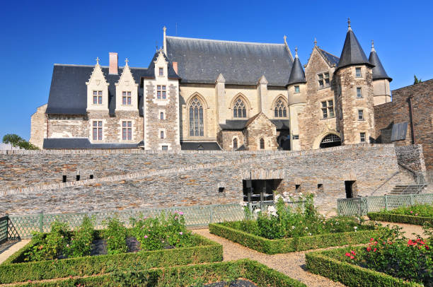 The 15th century chapel Chateau d'Angers. Is a castle in the city of Angers in the Loire Valley in the departement of Maine et Loire in France. stock photo