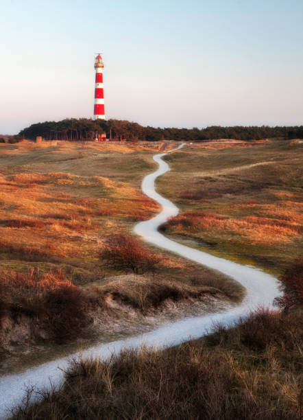 The Ameland lighthouse, the Bornrif. stock photo