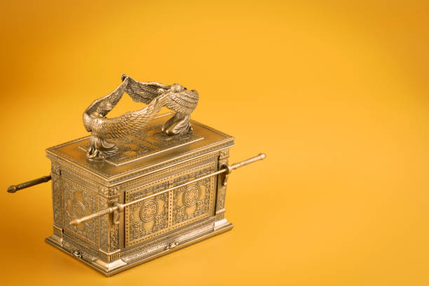 The Ark of the Covenant on a Dramatic Gold Background stock photo