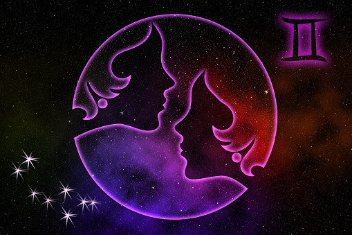The Astrological Sign Of The Zodiac Is Gemini Against The The Astrological Sign Of The Zodiac Is Gemini Against The