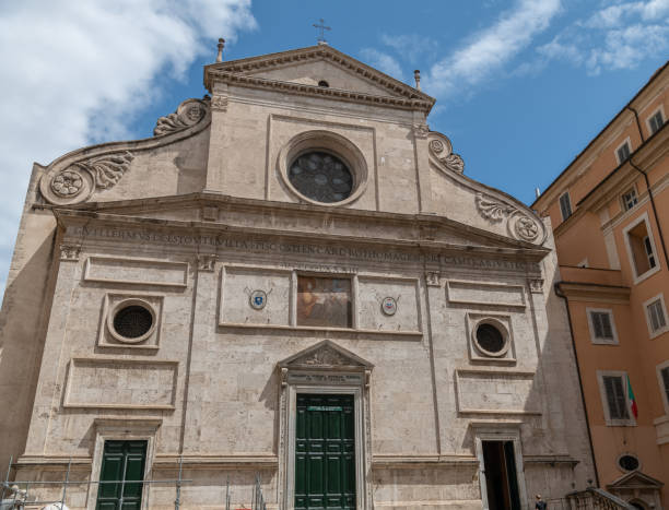la basilica di sant'agostino in campo marzio, roma, italia - di marzio foto e immagini stock