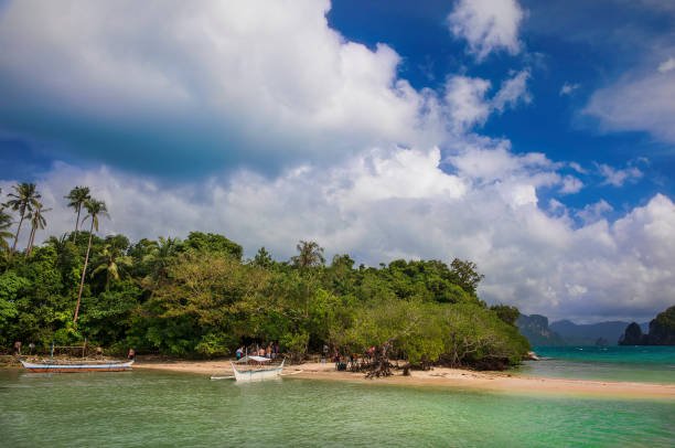 snake adası'ndaki plaj, el nido yakınlarında, palawan, filipinler - snake island stok fotoğraflar ve resimler