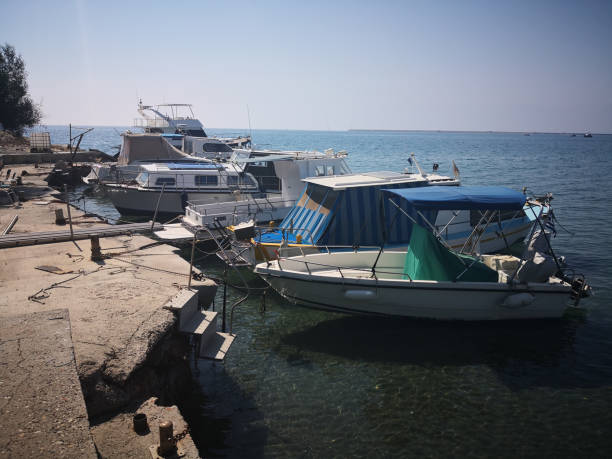 The beautiful Karnagio Beach Limassol in Cyprus stock photo