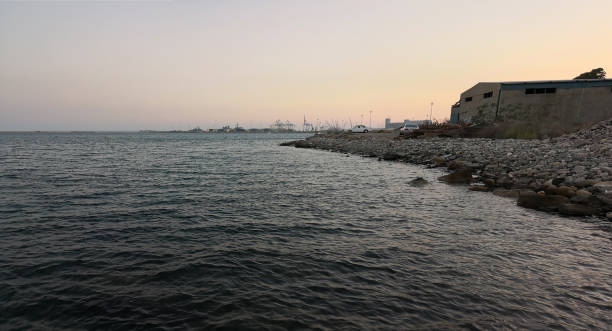 The beautiful Karnagio Beach Limassol in Cyprus stock photo