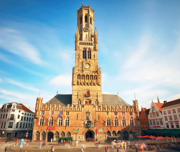 The Belfry Tower of Bruges, or Belfort, Belgium The Belfry Tower of Bruges, or Belfort, Belgium bell tower tower stock pictures, royalty-free photos & images