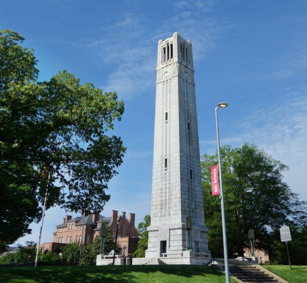 The bell tower on the NC State campus in Raleigh The bell tower on the campus of North Carolina State University in Raleigh NC bell tower tower stock pictures, royalty-free photos & images