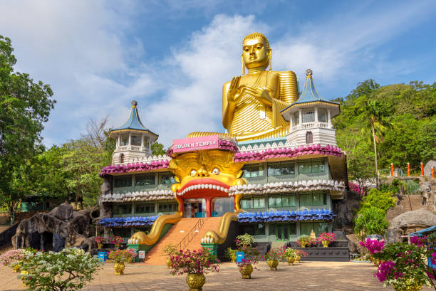 The big Golden Buddha Temple in Dambulla ,Sri Lanka. stock photo