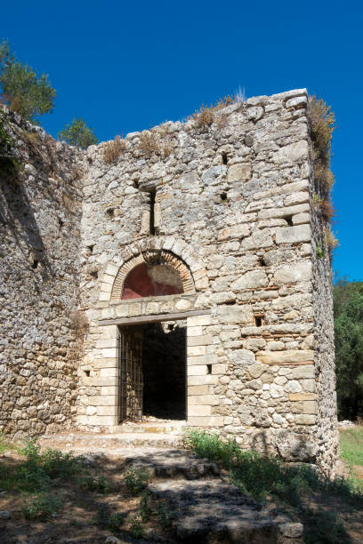 The Byzantine fortress of Gardiki, Corfu, Greece stock photo