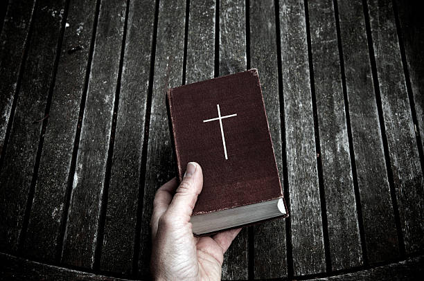 The Christianity bible of God and his word stock photo