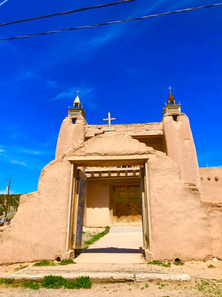 The Church of San Jose de la Gracia, New Mexico stock photo