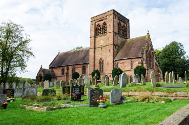 The Church of St. John in Norley, Cheshire stock photo