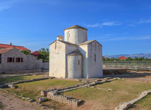 The Church of the Holy Cross in Nin, Croatia stock photo