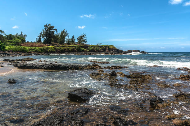 The coast along Hanapepe Bay, Kauai, Hawaii stock photo