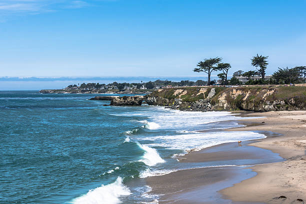 The coast along Santa Cruz, California stock photo