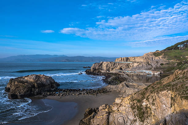 The coast along the Sutro Baths, San Francisco stock photo