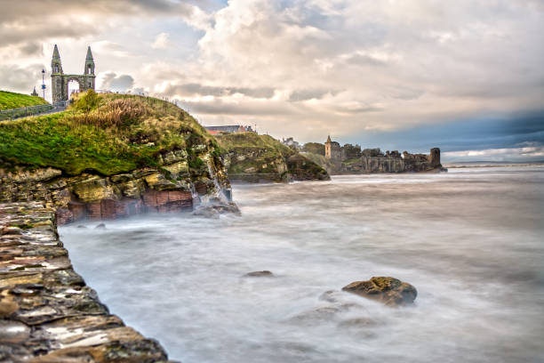 The Coast Line of St. Andrews in Scotland stock photo
