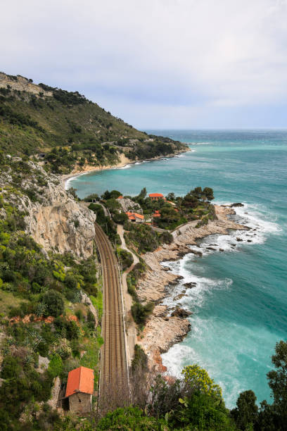 The coast of the Italian Riviera stock photo