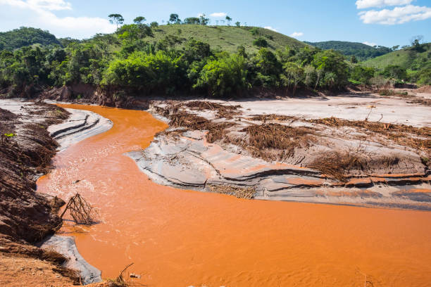 The collapse of Samarco's Fundao mining dam in Mariana-Minas Gerais, Brazil stock photo