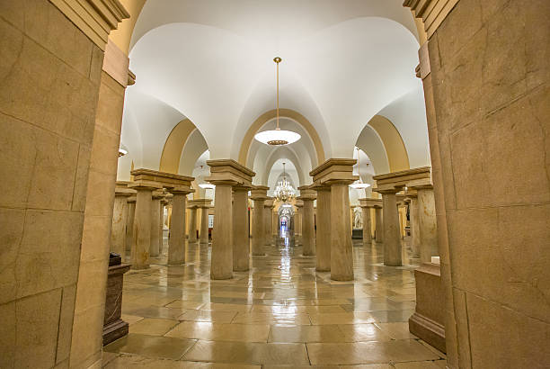 The Crypt in the U.S. Capitol - Centerpoint of Washington, DC stock photo