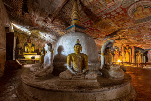 The Dambulla  cave temple in Sri Lanka stock photo