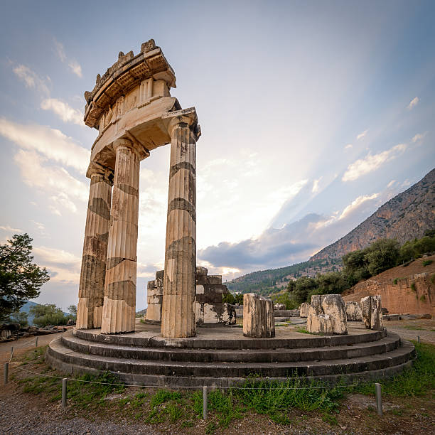 The Delphic Tholos, Delphi, Greece stock photo