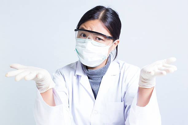 The Emotional of Woman Scientist: Don't Understand stock photo