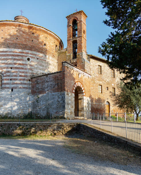 The "Eremo di Montesiepi" hosting the tomb of Saint Galgano (Tuscany, Italy) stock photo