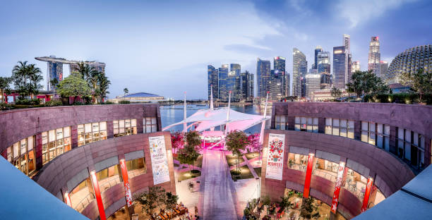 The Esplanade Theatre, Singapore stock photo