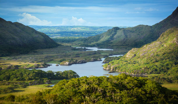 The famous "Ladies View", Ring of Kerry, one of the best panoramas in Ireland. The famous "Ladies View", Ring of Kerry, one of the best panoramas in Ireland. killarney ireland stock pictures, royalty-free photos & images