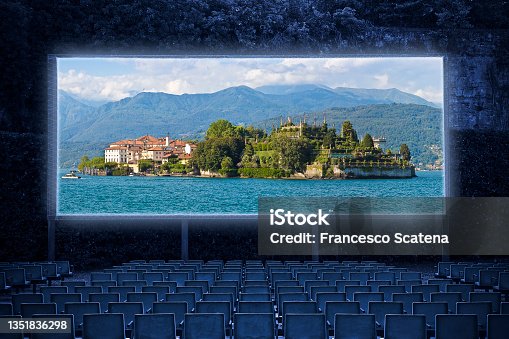 istock The famous old Isola Bella in the Lake Maggiore, one of the most famous small italian island (Italy) - Outdoor cinema concept 1351836298