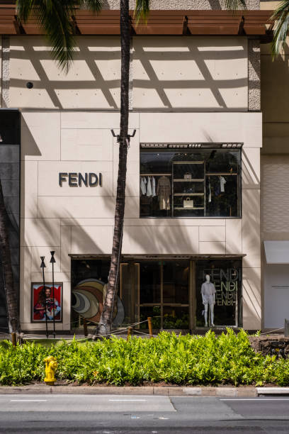 The Fendi Store along Kalakaua Avenue stock photo