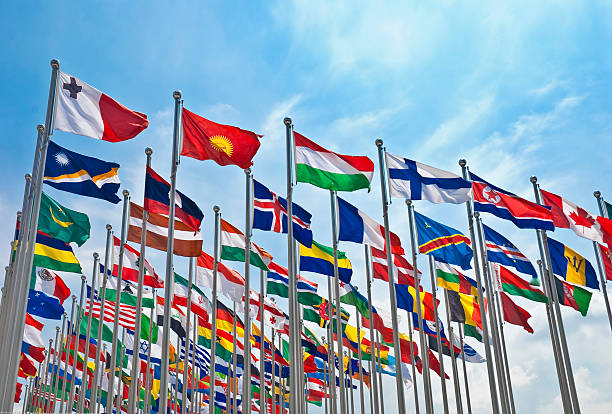 The flag of each country stock photo