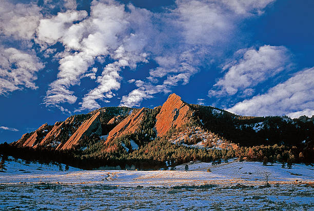 The Flatirons in Boulder Colorado More distinctive than any architectural building, the flatirons in Boulder, Colorado sit as guardians to the city. boulder colorado stock pictures, royalty-free photos & images