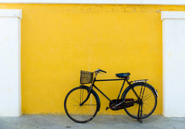 The forgotten bicycle, Pondicherry stock photo