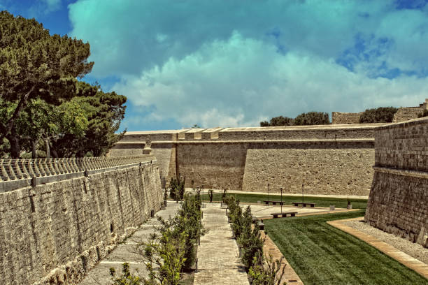 The Fortification Walls of Mdina, Malta stock photo
