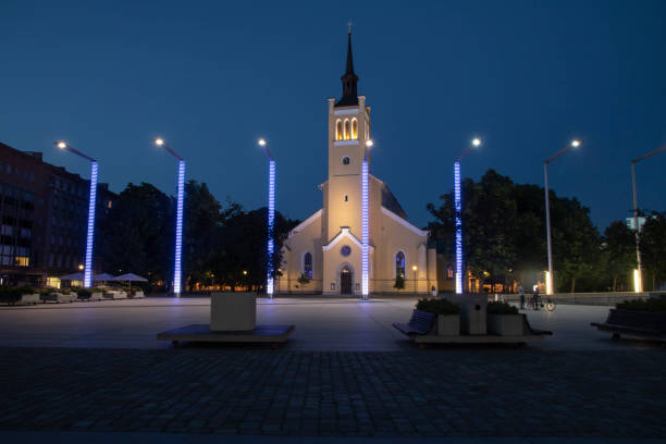 The freedom square in Tallinn, Estonia stock photo