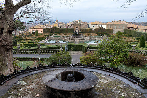the gardens of villa lante bagnaia italy - bagnaia 個照片及圖片檔