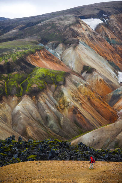 The geological palette of Landmannalaugar stock photo